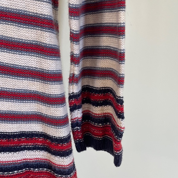 Lauren Ralph Lauren Striped Lace-Up Sweater Red White Navy Cotton Size S Small - Picture 7 of 12